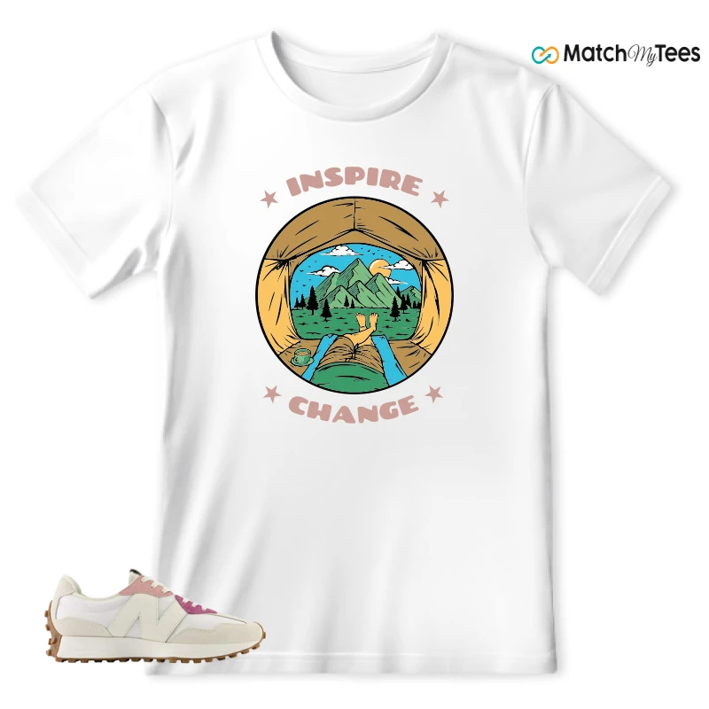 NEW BALANCE 327 CALIA WHITE PINK PINK SNEAKER Matching Tees t-shirt