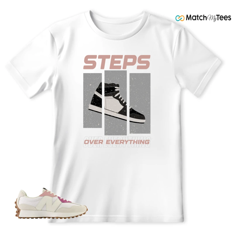 NEW BALANCE 327 CALIA WHITE PINK PINK SNEAKER Matching Tees t-shirt