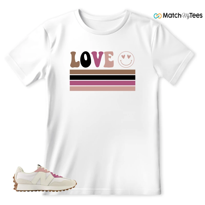 NEW BALANCE 327 CALIA WHITE PINK PINK SNEAKER Matching Tees t-shirt