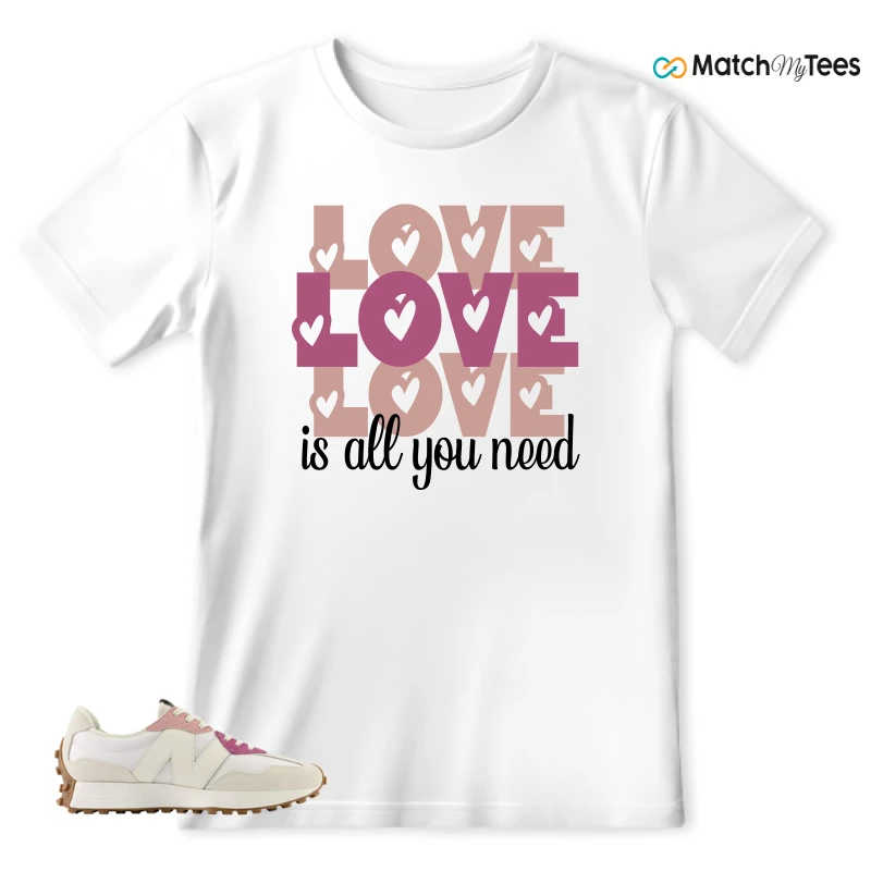 NEW BALANCE 327 CALIA WHITE PINK PINK SNEAKER Matching Tees t-shirt