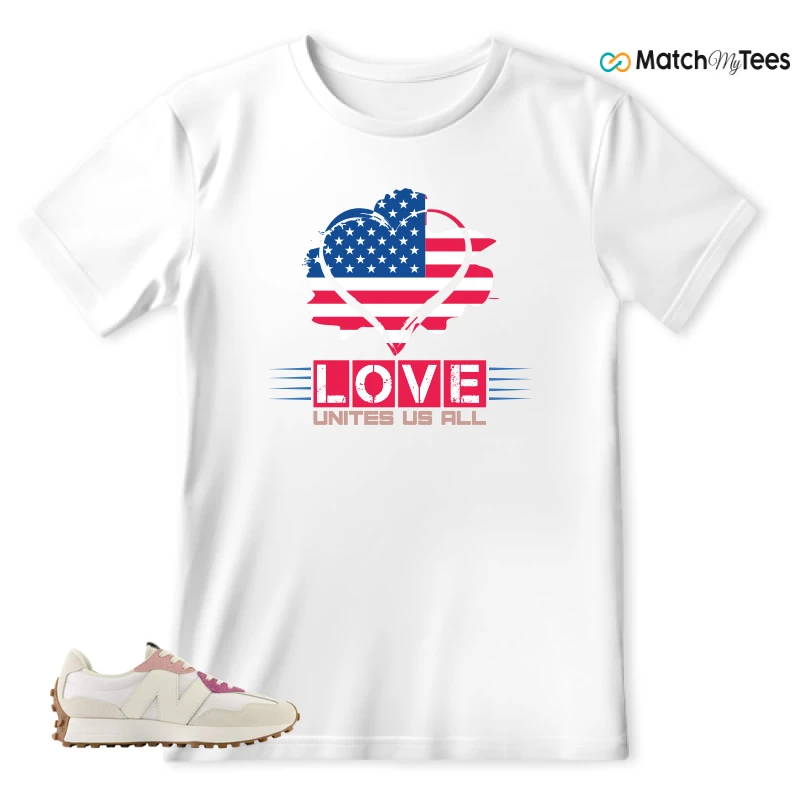 NEW BALANCE 327 CALIA WHITE PINK PINK SNEAKER Matching Tees t-shirt