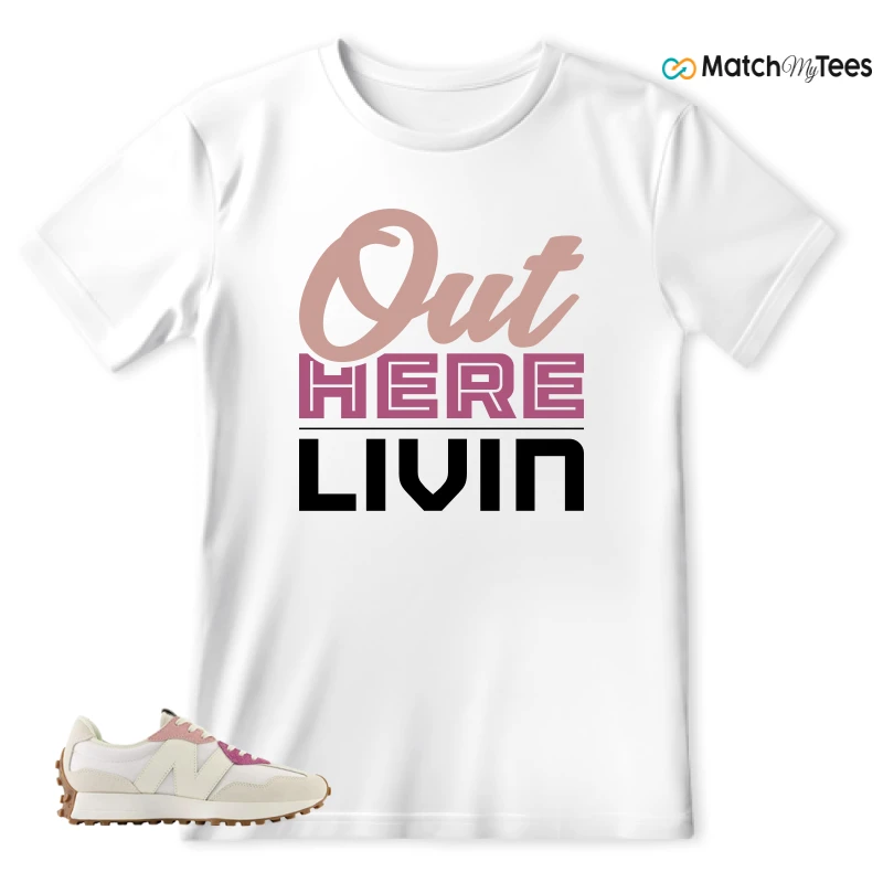 NEW BALANCE 327 CALIA WHITE PINK PINK SNEAKER Matching Tees t-shirt