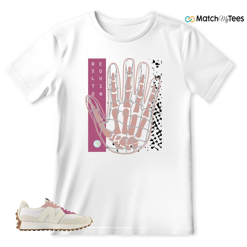 NEW BALANCE 327 CALIA WHITE PINK PINK SNEAKER Matching Tees T-shirt for Men