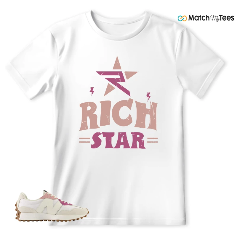NEW BALANCE 327 CALIA WHITE PINK PINK SNEAKER Matching Tees t-shirt