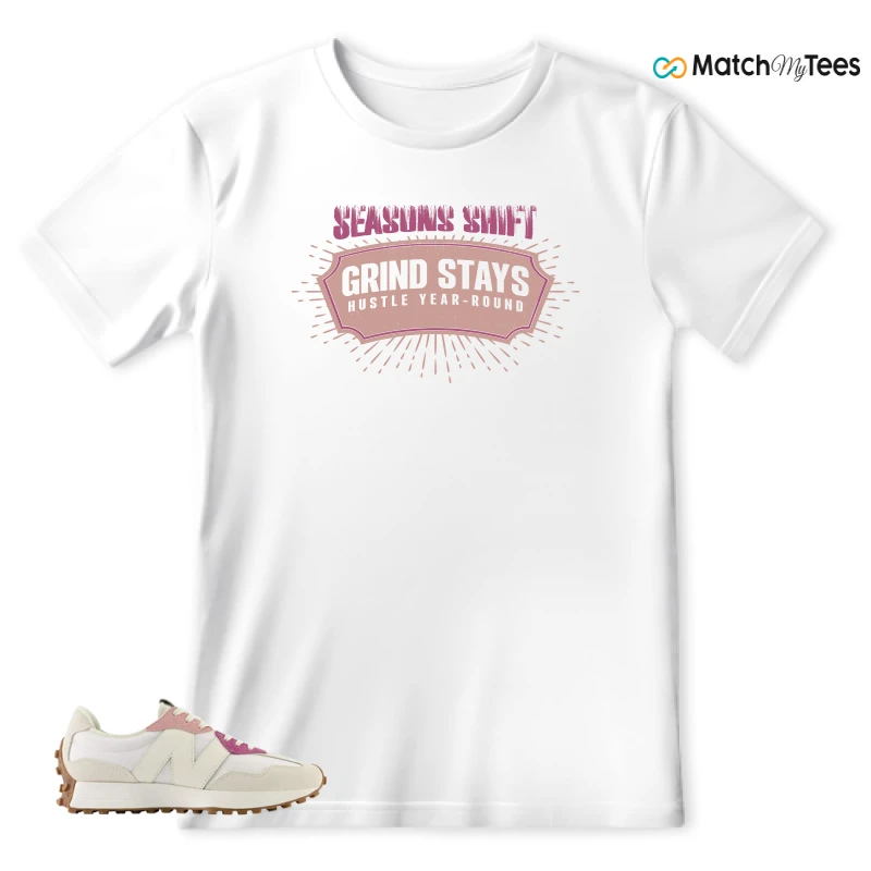NEW BALANCE 327 CALIA WHITE PINK PINK SNEAKER Matching Tees T-shirt for Men
