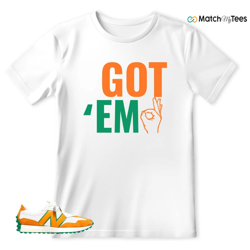 NEW BALANCE 327 CASABLANCA ORANGE SNEAKER Matching Tees T-shirt for Men