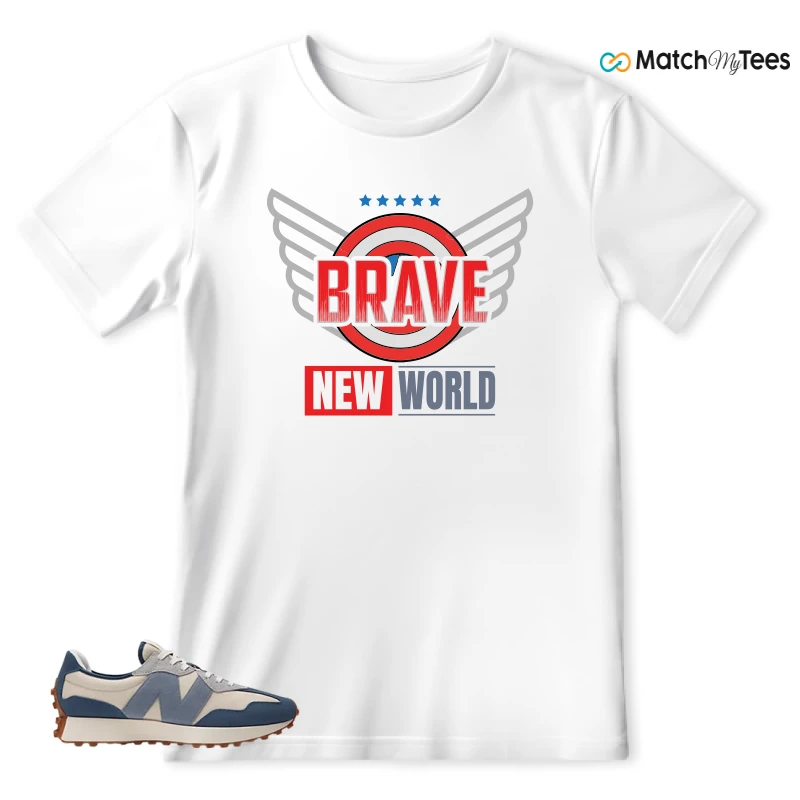 NEW BALANCE 327 VINTAGE INDIGO ARCTIC GREY SNEAKER Matching Tees t-shirt
