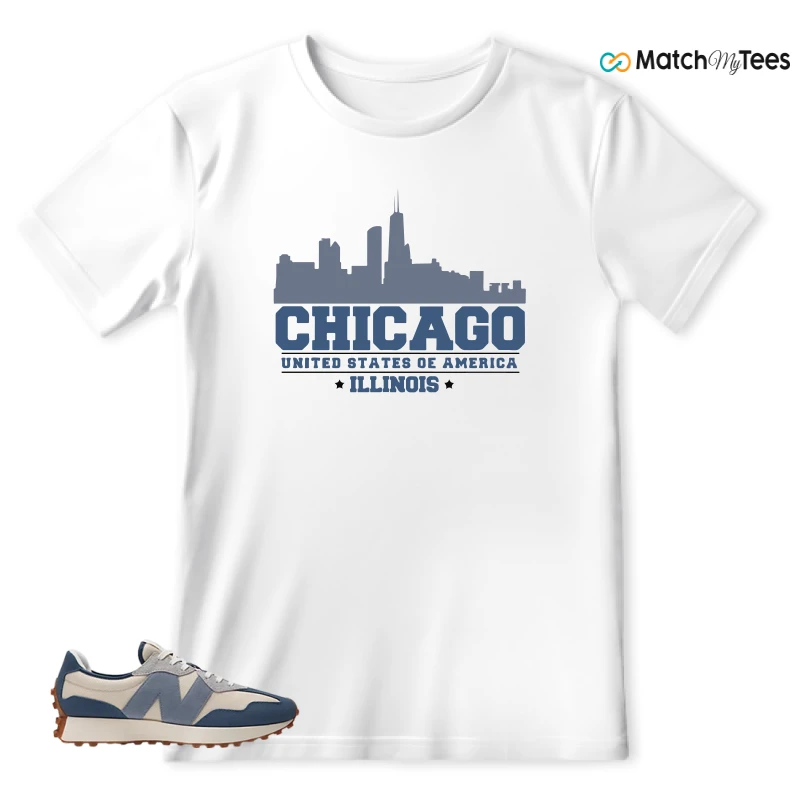 NEW BALANCE 327 VINTAGE INDIGO ARCTIC GREY SNEAKER Matching Tees t-shirt
