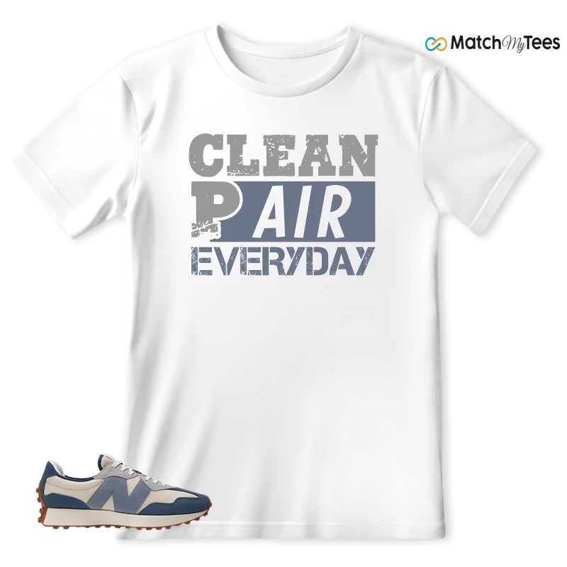 NEW BALANCE 327 VINTAGE INDIGO ARCTIC GREY SNEAKER Matching Tees t-shirt