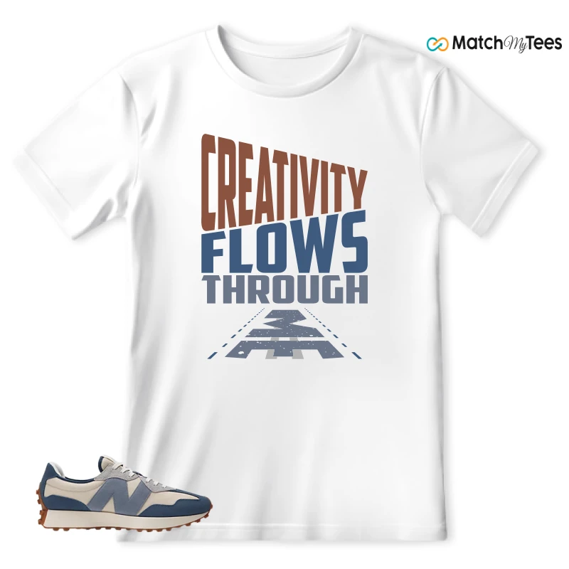 NEW BALANCE 327 VINTAGE INDIGO ARCTIC GREY SNEAKER Matching Tees t-shirt