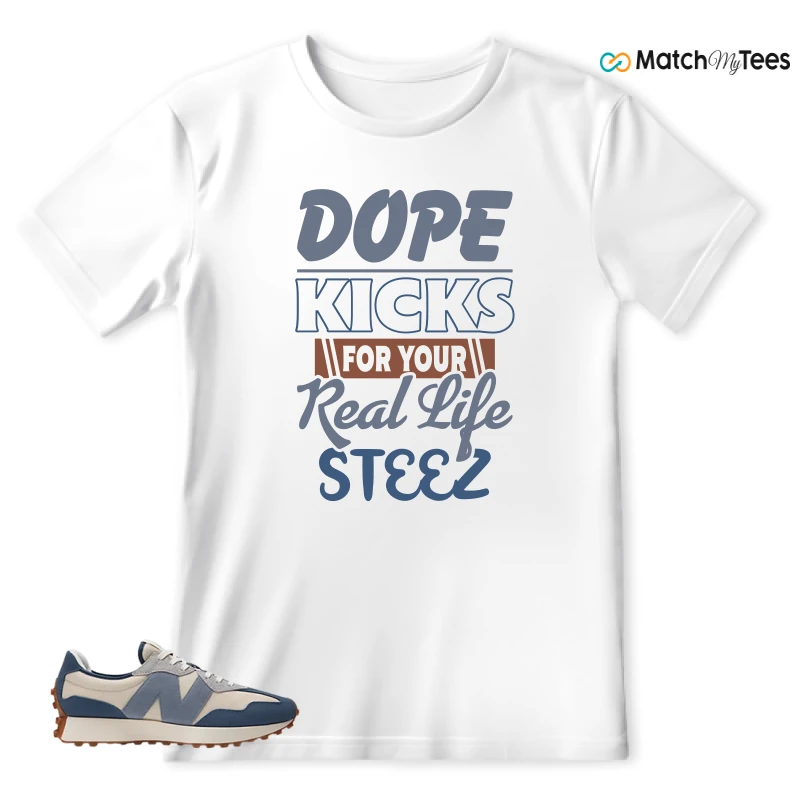 NEW BALANCE 327 VINTAGE INDIGO ARCTIC GREY SNEAKER Matching Tees t-shirt