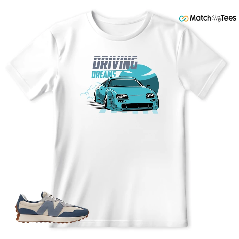 NEW BALANCE 327 VINTAGE INDIGO ARCTIC GREY SNEAKER Matching Tees t-shirt
