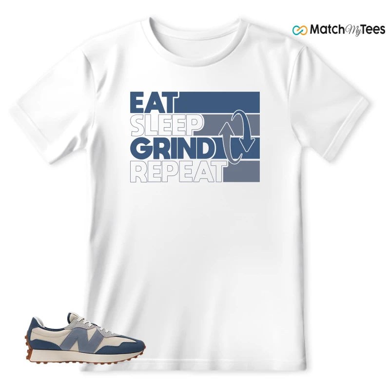 NEW BALANCE 327 VINTAGE INDIGO ARCTIC GREY SNEAKER Matching Tees t-shirt