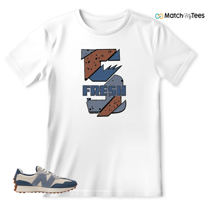 NEW BALANCE 327 VINTAGE INDIGO ARCTIC GREY SNEAKER Matching Tees t-shirt