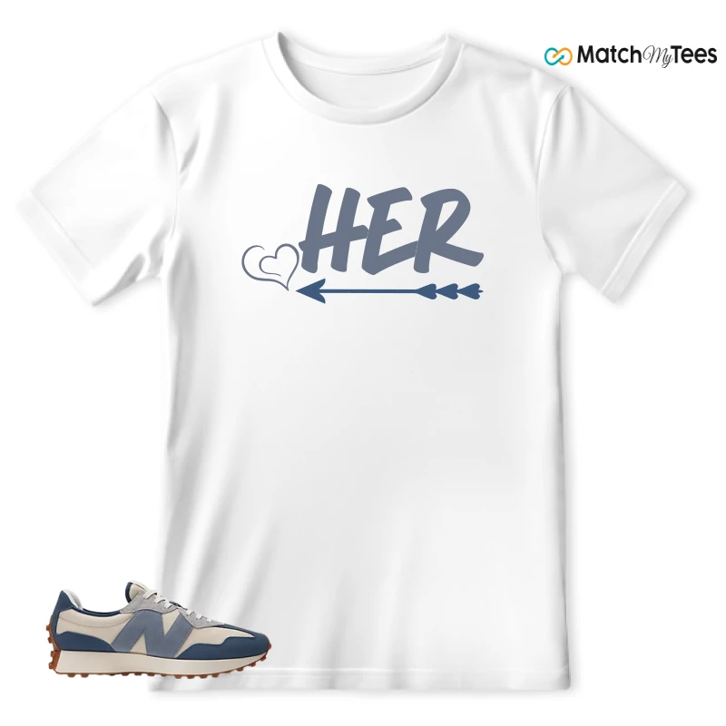 NEW BALANCE 327 VINTAGE INDIGO ARCTIC GREY SNEAKER Matching Tees t-shirt