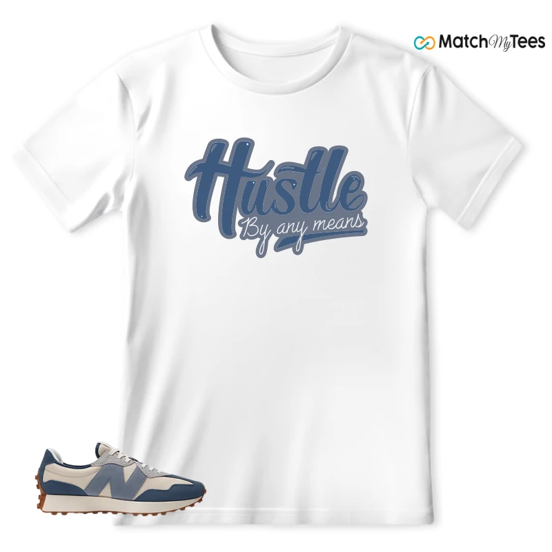 NEW BALANCE 327 VINTAGE INDIGO ARCTIC GREY SNEAKER Matching Tees t-shirt