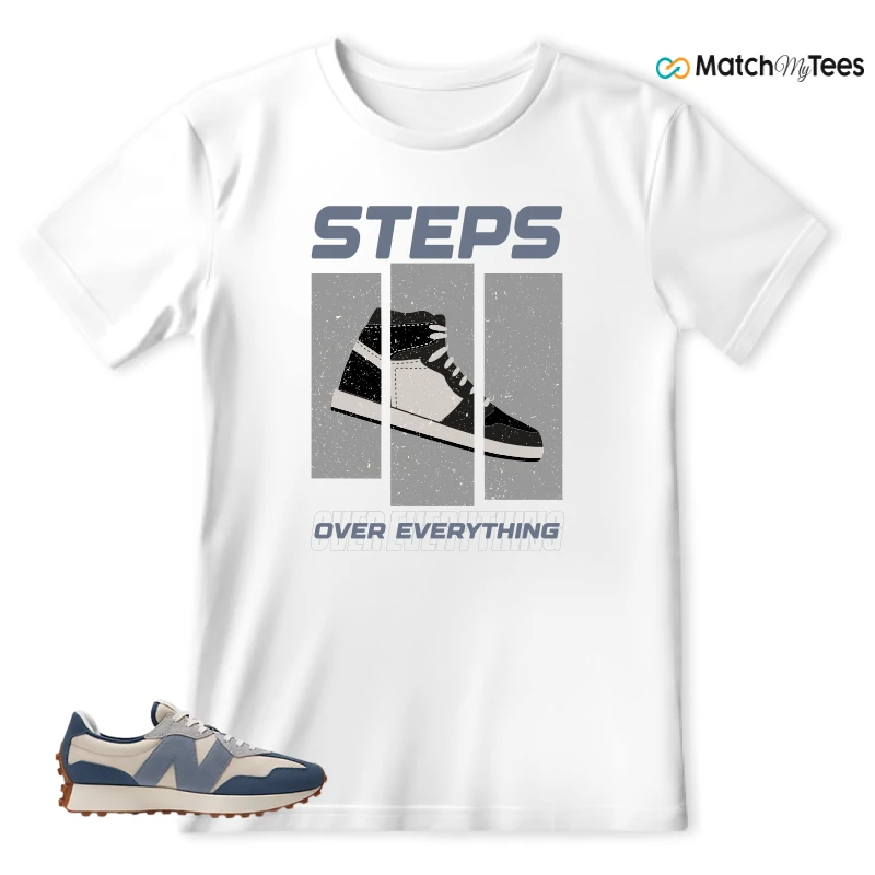 NEW BALANCE 327 VINTAGE INDIGO ARCTIC GREY SNEAKER Matching Tees t-shirt