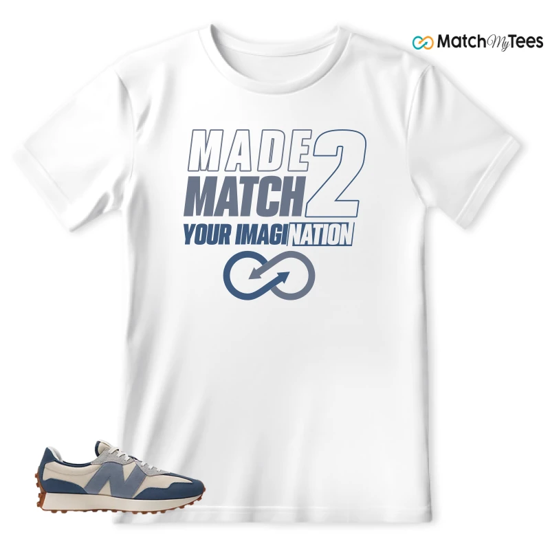NEW BALANCE 327 VINTAGE INDIGO ARCTIC GREY SNEAKER Matching Tees t-shirt