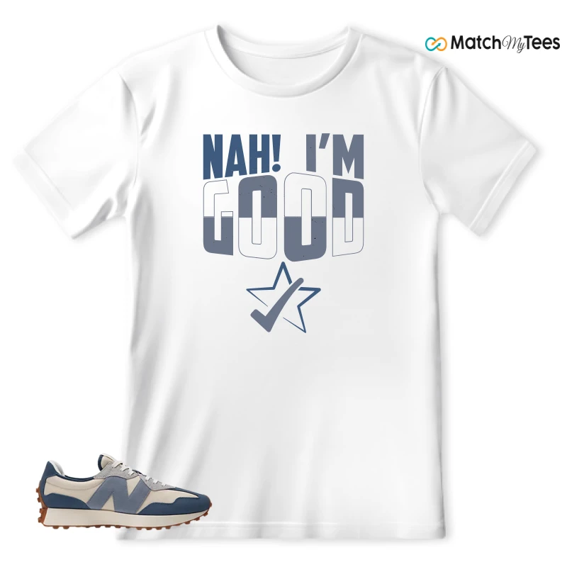 NEW BALANCE 327 VINTAGE INDIGO ARCTIC GREY SNEAKER Matching Tees t-shirt