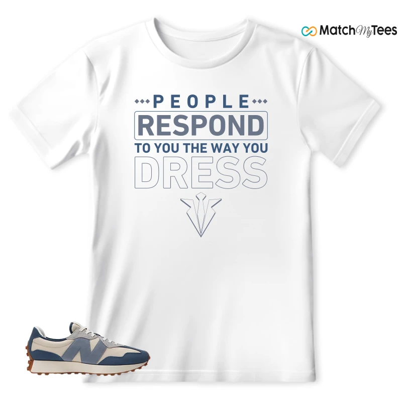 NEW BALANCE 327 VINTAGE INDIGO ARCTIC GREY SNEAKER Matching Tees t-shirt