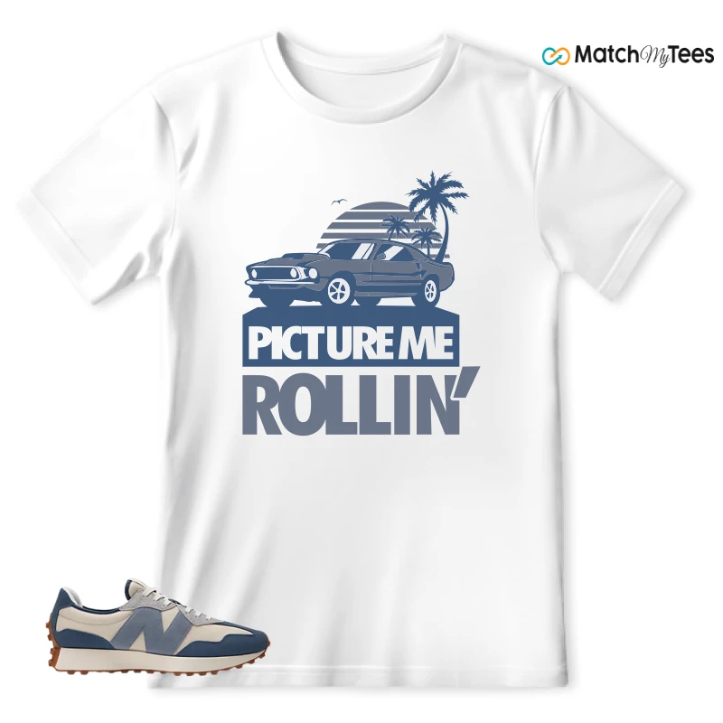 NEW BALANCE 327 VINTAGE INDIGO ARCTIC GREY SNEAKER Matching Tees t-shirt