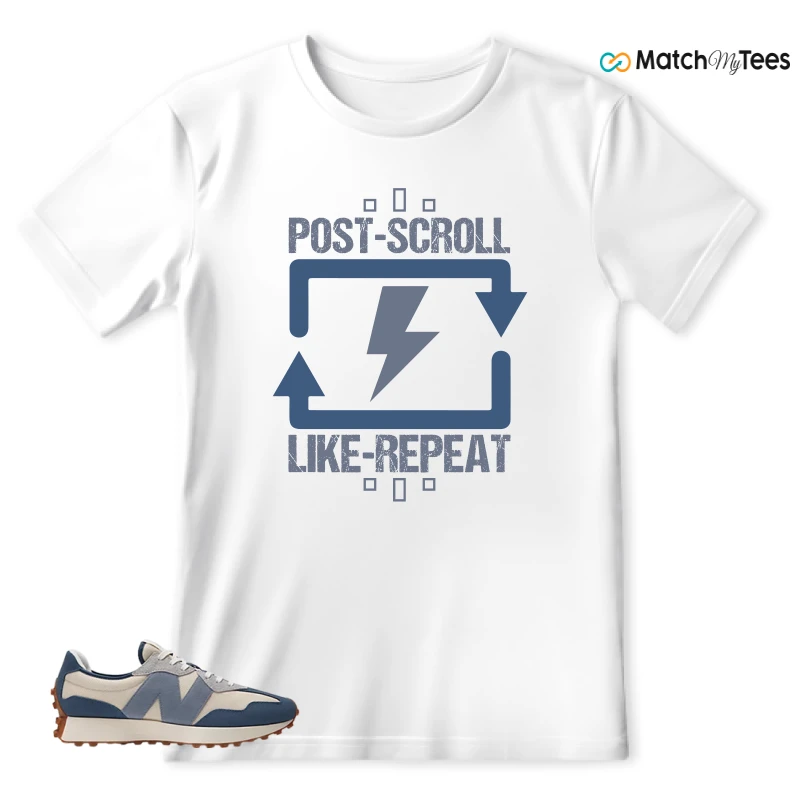 NEW BALANCE 327 VINTAGE INDIGO ARCTIC GREY SNEAKER Matching Tees t-shirt