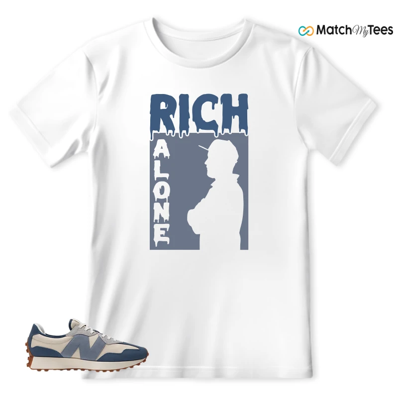 NEW BALANCE 327 VINTAGE INDIGO ARCTIC GREY SNEAKER Matching Tees t-shirt