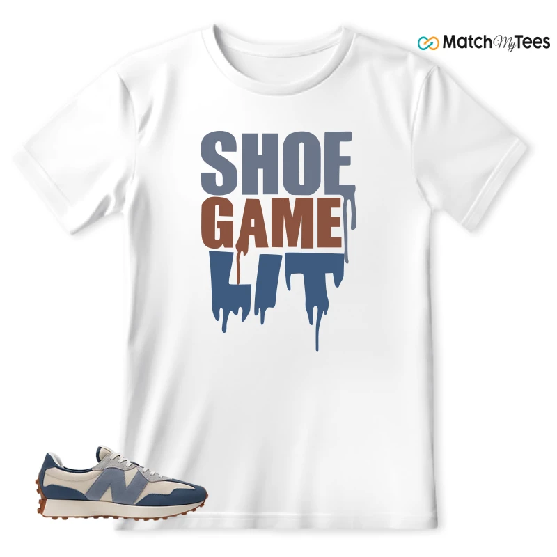 NEW BALANCE 327 VINTAGE INDIGO ARCTIC GREY SNEAKER Matching Tees t-shirt