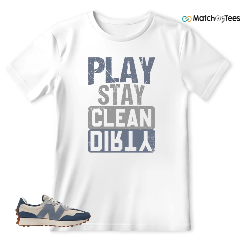 NEW BALANCE 327 VINTAGE INDIGO ARCTIC GREY SNEAKER Matching Tees t-shirt