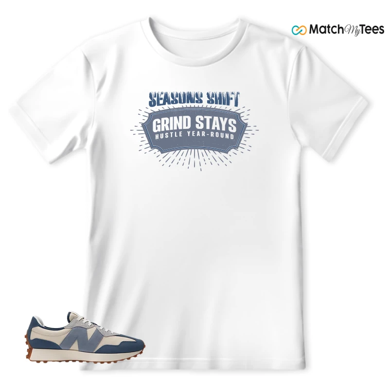 NEW BALANCE 327 VINTAGE INDIGO ARCTIC GREY SNEAKER Matching Tees t-shirt