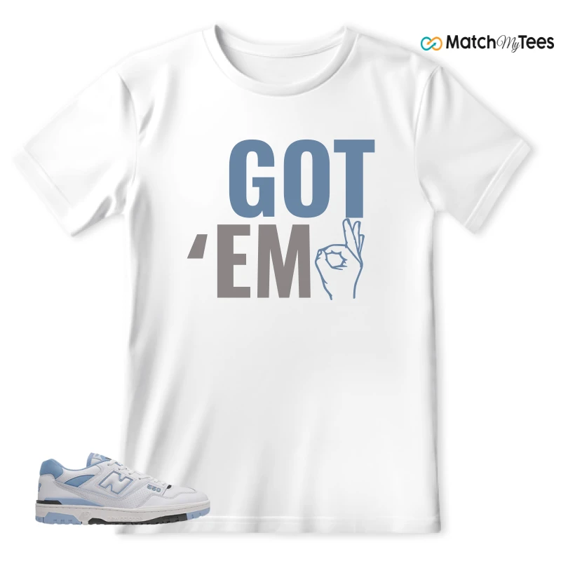NEW BALANCE 550 CAROLINA BLUE SNEAKER Matching Tees t-shirt