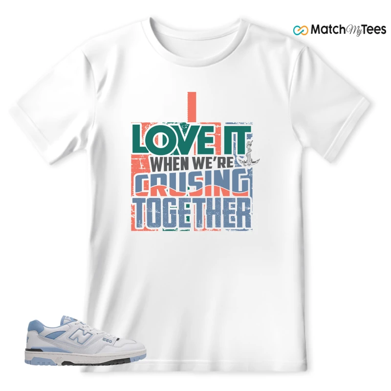 NEW BALANCE 550 CAROLINA BLUE SNEAKER Matching Tees t-shirt