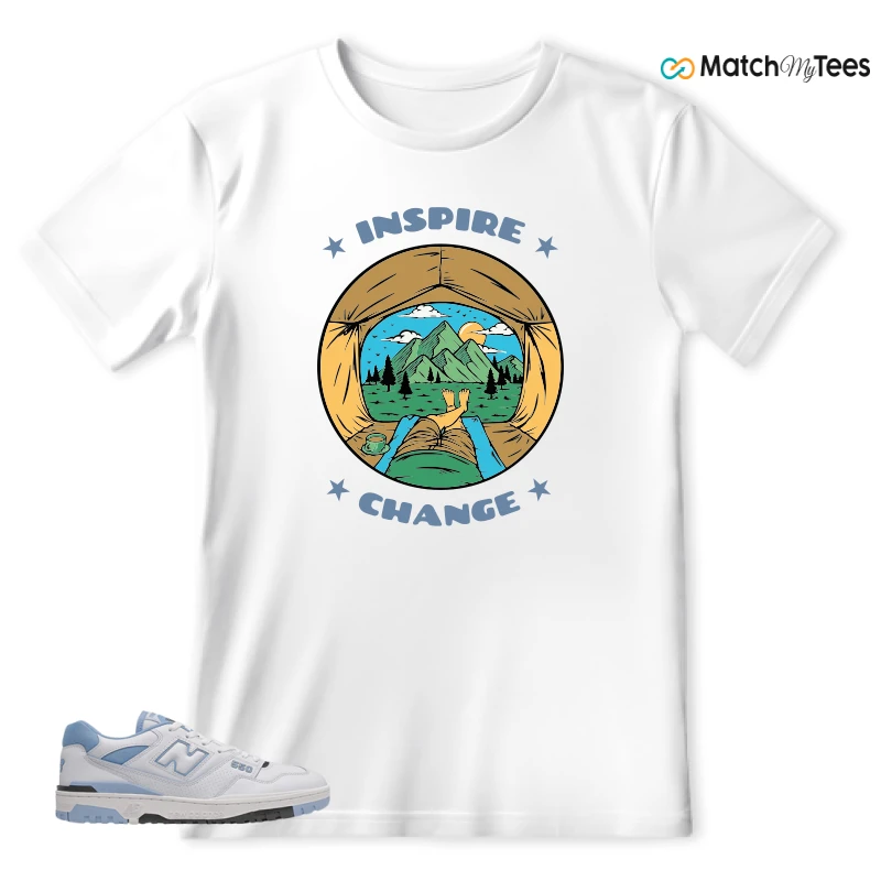 NEW BALANCE 550 CAROLINA BLUE SNEAKER Matching Tees t-shirt