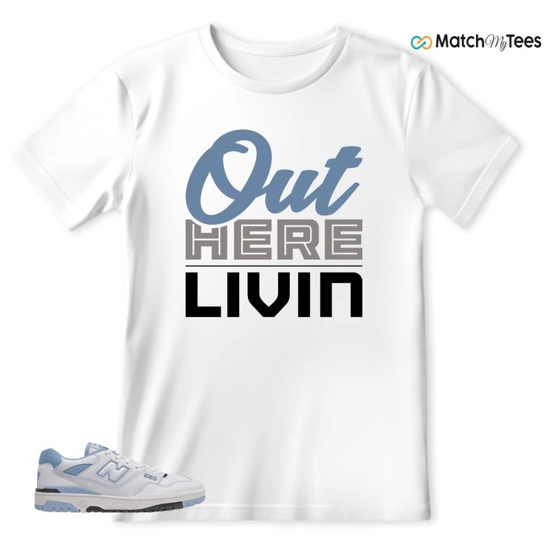 NEW BALANCE 550 CAROLINA BLUE SNEAKER Matching Tees t-shirt