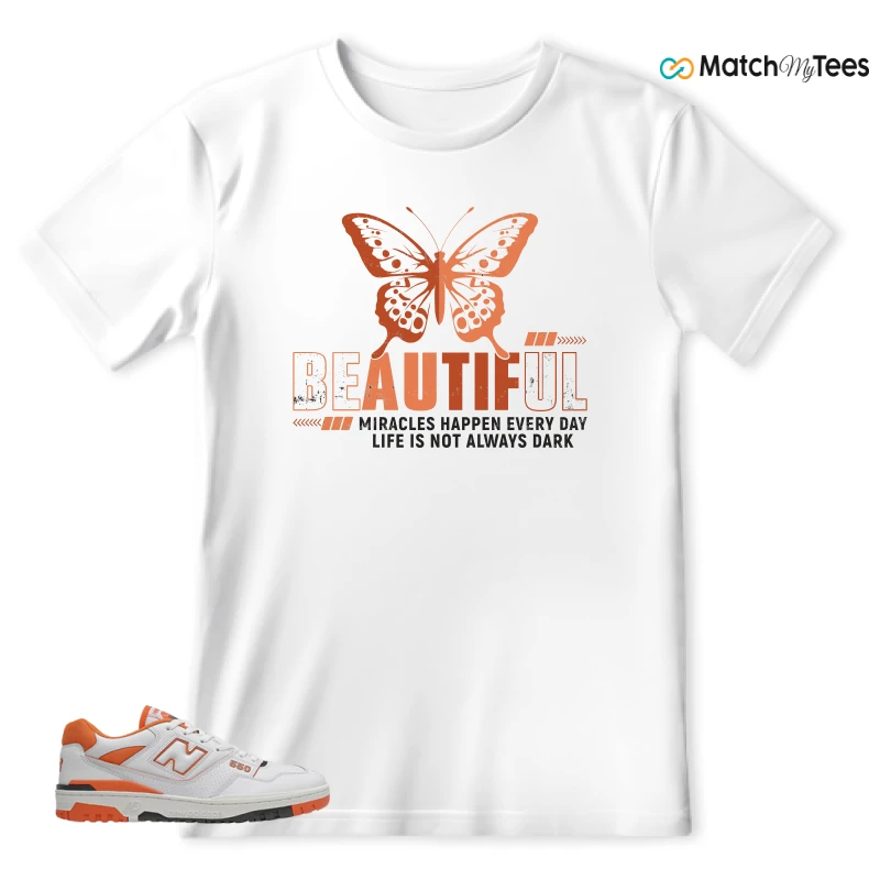 NEW BALANCE 550 IN BURNT ORANGE SNEAKER Matching Tees t-shirt