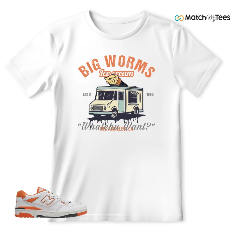 NEW BALANCE 550 IN BURNT ORANGE SNEAKER Matching Tees t-shirt