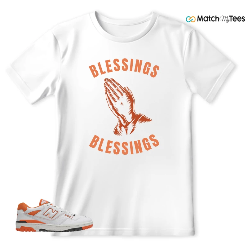 NEW BALANCE 550 IN BURNT ORANGE SNEAKER Matching Tees t-shirt
