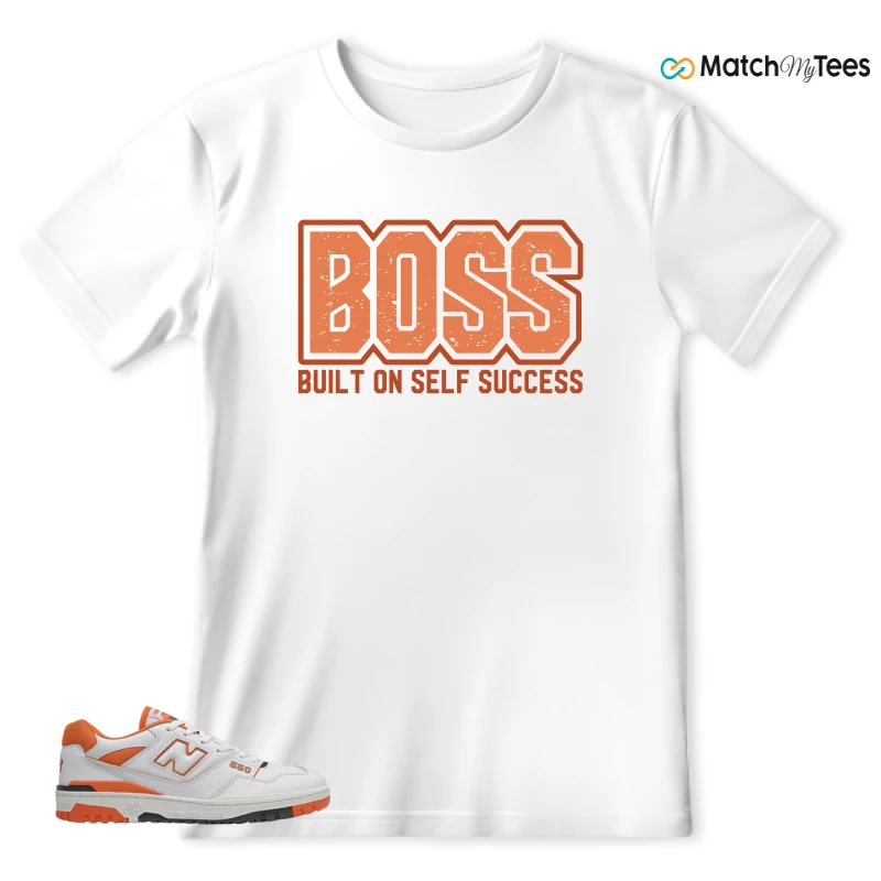 NEW BALANCE 550 IN BURNT ORANGE SNEAKER Matching Tees t-shirt
