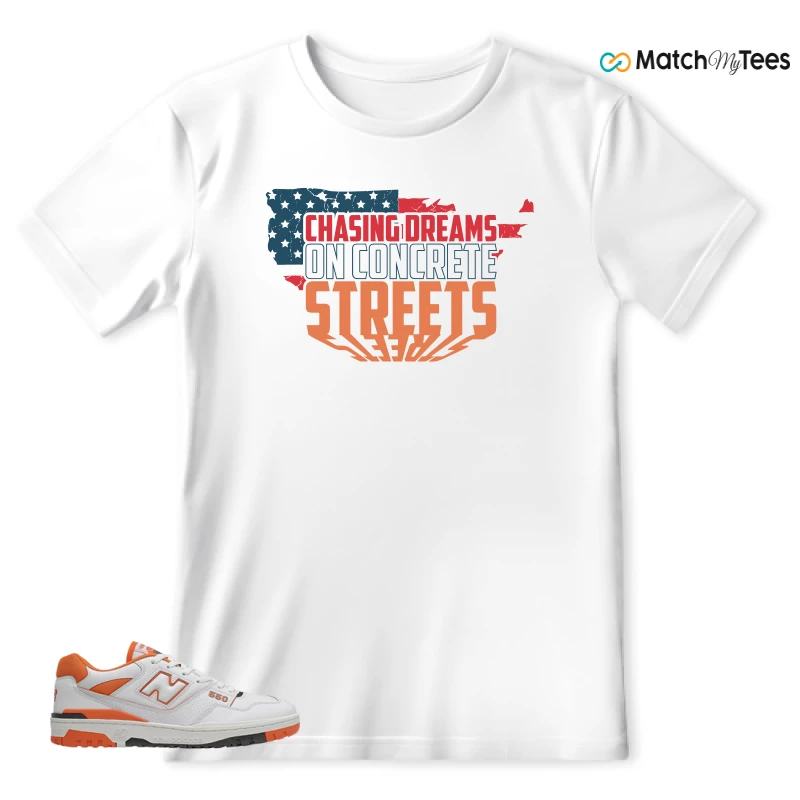 NEW BALANCE 550 IN BURNT ORANGE SNEAKER Matching Tees t-shirt