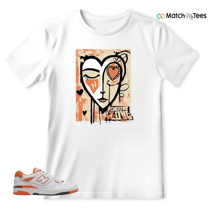 NEW BALANCE 550 IN BURNT ORANGE SNEAKER Matching Tees t-shirt
