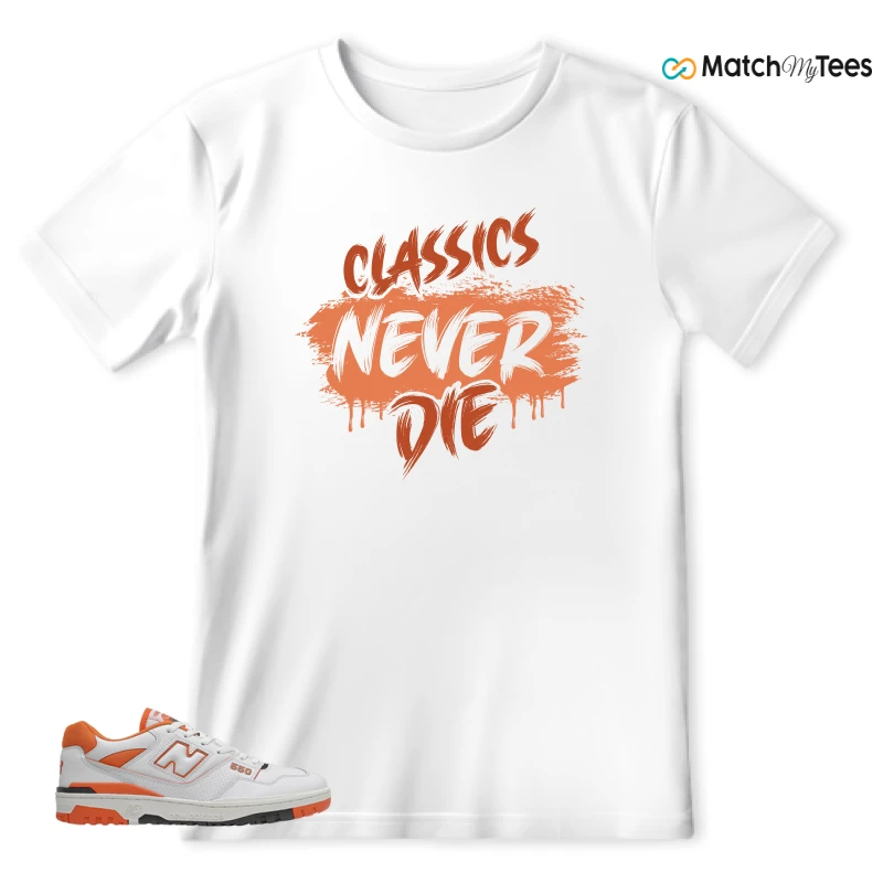 NEW BALANCE 550 IN BURNT ORANGE SNEAKER Matching Tees t-shirt