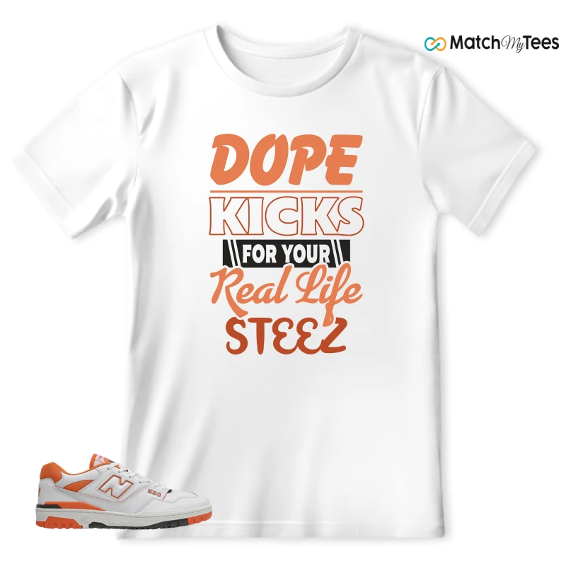 NEW BALANCE 550 IN BURNT ORANGE SNEAKER Matching Tees t-shirt