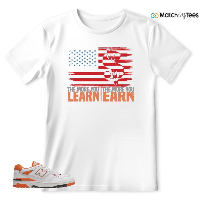 NEW BALANCE 550 IN BURNT ORANGE SNEAKER Matching Tees t-shirt