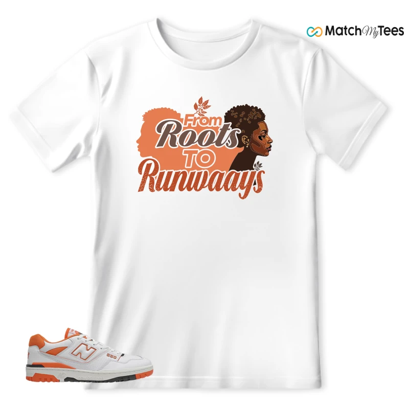 NEW BALANCE 550 IN BURNT ORANGE SNEAKER Matching Tees t-shirt