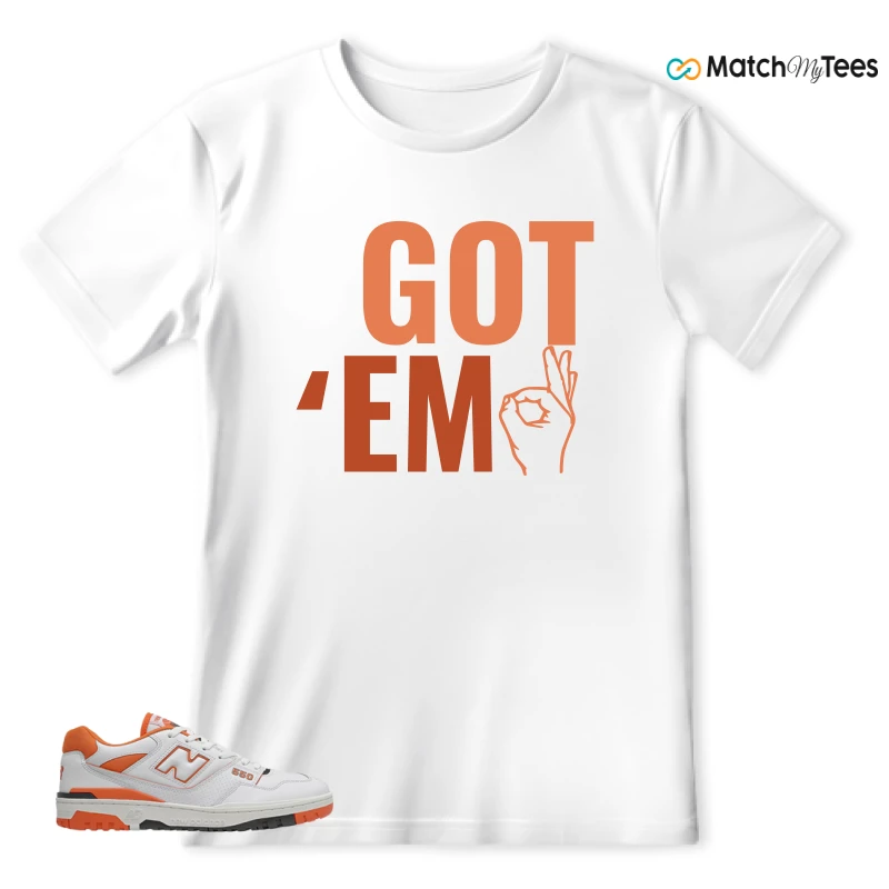 NEW BALANCE 550 IN BURNT ORANGE SNEAKER Matching Tees t-shirt