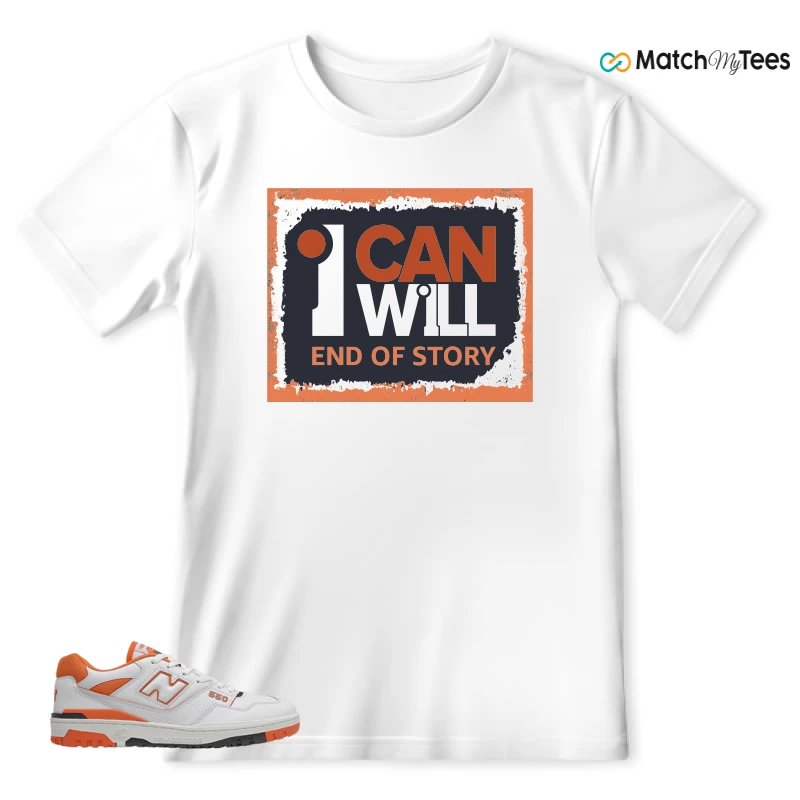 NEW BALANCE 550 IN BURNT ORANGE SNEAKER Matching Tees t-shirt