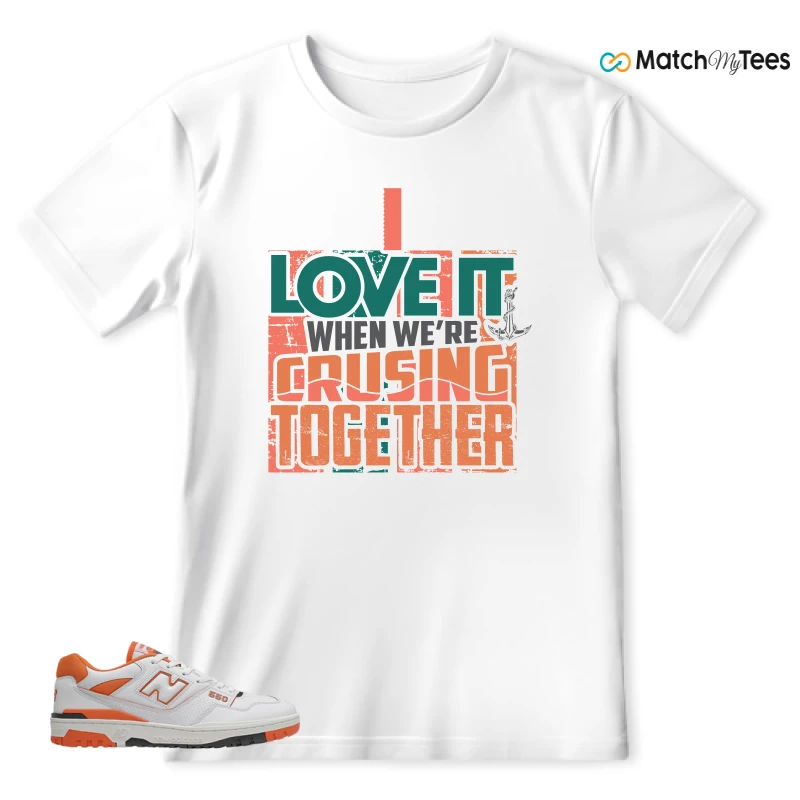 NEW BALANCE 550 IN BURNT ORANGE SNEAKER Matching Tees t-shirt
