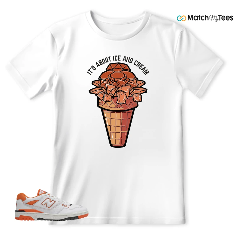 NEW BALANCE 550 IN BURNT ORANGE SNEAKER Matching Tees t-shirt