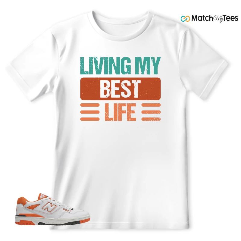 NEW BALANCE 550 IN BURNT ORANGE SNEAKER Matching Tees t-shirt