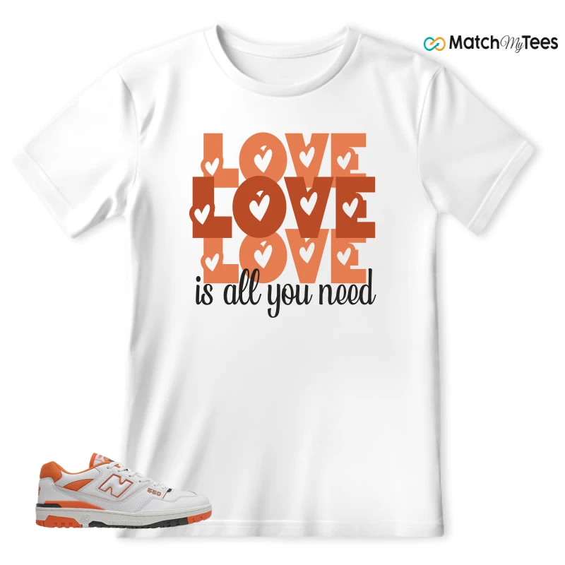 NEW BALANCE 550 IN BURNT ORANGE SNEAKER Matching Tees t-shirt